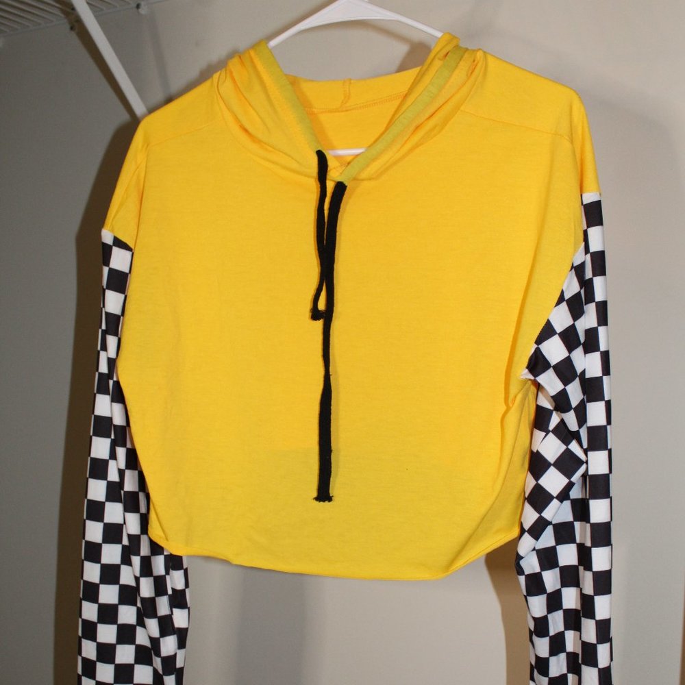 Yellow Crop Top Hoodie